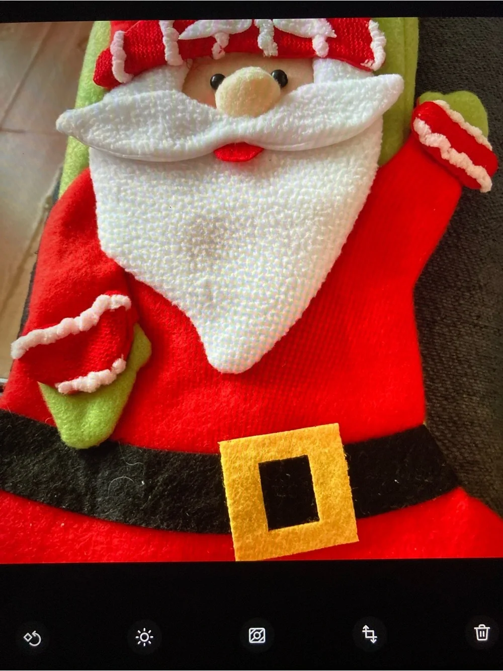 Festive Santa Christmas 3D Stocking - Red & Green Holiday Decor